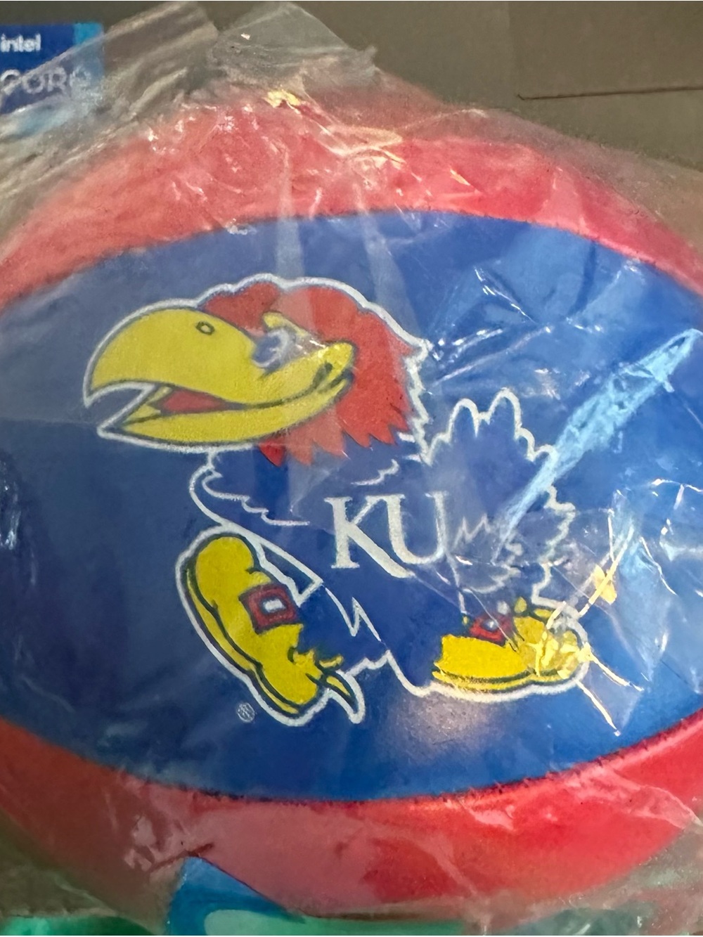 Kansas Jayhawks Logo Basketball - Blue and Red